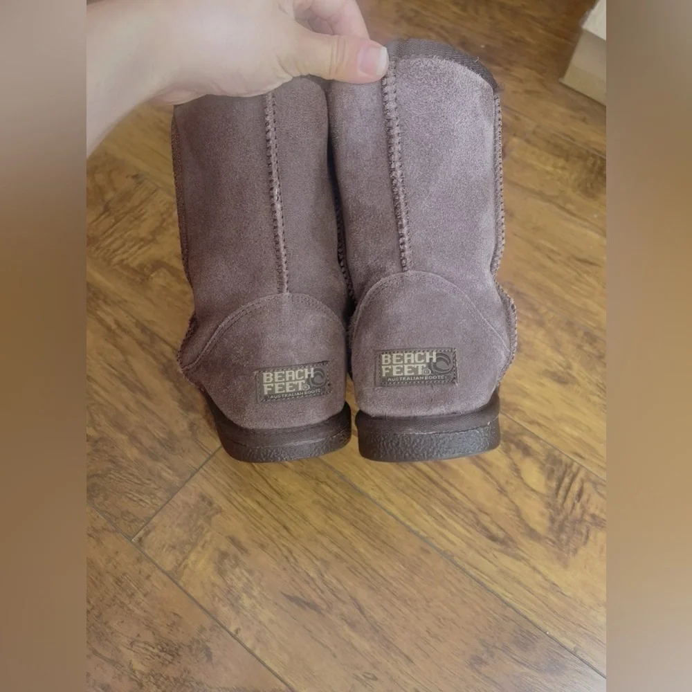 Beach Feet Women Australian Suede‎ Sheepskin Winter Snow Boots Size 9 Chocolate